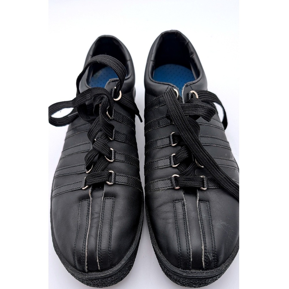 K-Swiss Classic VN Sneakers Black Leather Low Top Trainers Triple Black Women